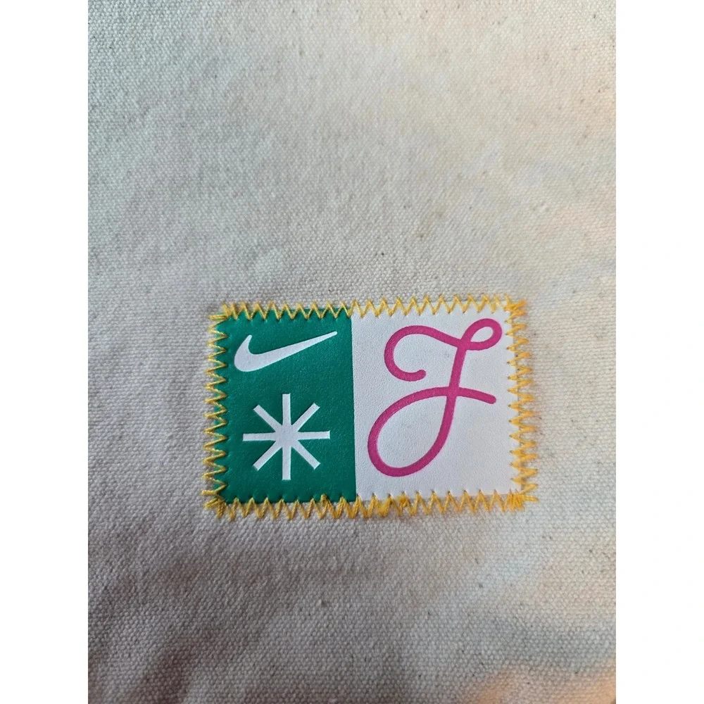 NIKE Family 23 Canvas Tote Bag Green Pink‎ Orange Graphic Print